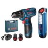 Máy khoan / vặn vít dùng pin -Combo GSR 120-LI + GLI 120-LI (2 battery 1.5 Ah + 1 charger)