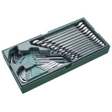 Khay cờ lê và lục giác 30 chi tiết (hệ mét) Khay cờ lê và lục giác 30 chi tiết (hệ mét)