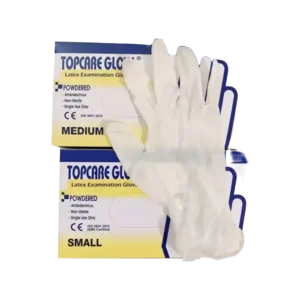 Găng tay cao su y tế, dùng một lần hộp 50 đôi màu trắng, Topcare Glove - Ảnh 1