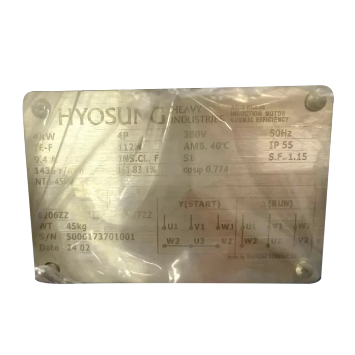 bl025114 dong co 4kw 4p 380v 50hz te f b5 ie1 112m hyosung photo bl025114 dong co 4kw 4p 380v 50hz te f b5 ie1 112m hyosung