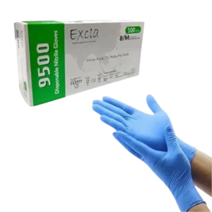 bl030036 gang tay dung mot lan excia nitrile 9500 mau xanh size l 100 cai hop excia