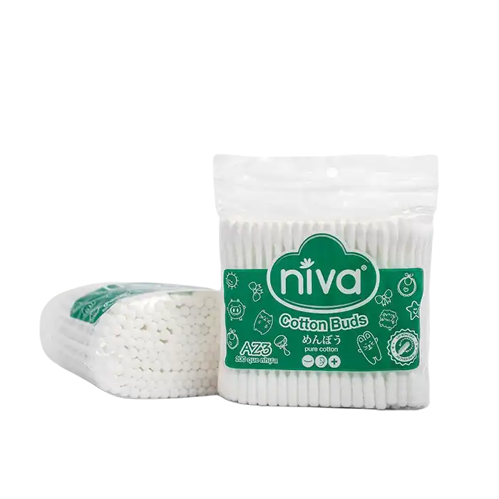 bl019490-tam-bong-que-nhua-tui-200c-niva Tăm bông que nhựa, 200 cái/ túi, Niva - Ảnh 1
