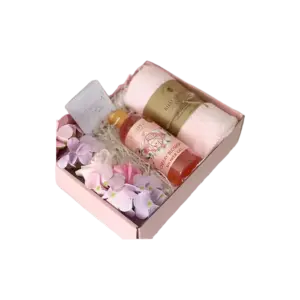 bl045975 bo qua tang hoa sap kt28x17x17cm gom 1 chai sua tam purite 250ml 1 chiec khan tam kt50x100cm anni home