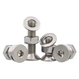 Bộ bu lông lục giác chìm, M4x15 kèm 2 đai ốc DIN934-M4x15 - Ảnh 1