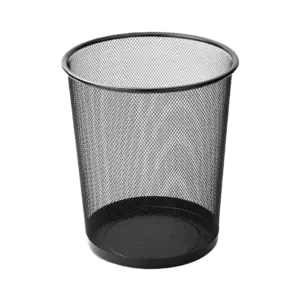 bl003848 thung rac luoi sat hinh tron mau den kt260x290mm
