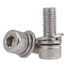Bộ bu lông lục giác chìm đầu trụ, DIN912-M6x16-SUS304 kèm đệm phẳng DIN125A-M6x16 và đệm vênh DIN127A-M6x16 - Ảnh 1