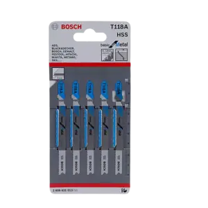 Lưỡi cưa lọng cho sắt T118A, PN: 2608631013 (5 lưỡi/ bộ), Bosch - Ảnh 1