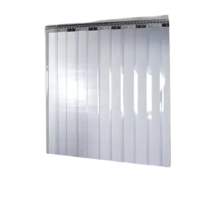 Rèm nhựa, PVC màu trắng trong KT1600x2150x1.5mm xếp chồng 50mm đóng thành khung - Ảnh 1