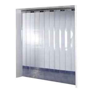 Rèm nhựa, PVC màu trắng trong KT3500x1200x1.5mm xếp chồng 50mm đóng thành 1 bộ gồm khung - Ảnh 1