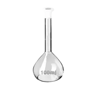 Bình định mức, PN: 2030100005399 trắng có nút A 100ml, Genlab - Ảnh 1