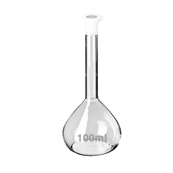 bl016868-binh-dinh-muc-trang-co-nut-a-100ml-2030100005399-genlab Bình định mức, PN: 2030100005399 trắng có nút A 100ml, Genlab - Ảnh 1