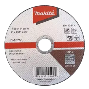 Đá cắt mỏng cho inox/ thép, D-18758 KT100x1.0x16mm, Makita - Ảnh 1