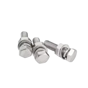 Bộ bu lông lục giác ngoài đen 4.8, DIN933-M10x50-4.8-B kèm đệm vênh DIN127A/ đệm phẳng DIN125A/đai ốc DIN934-M10 - Ảnh 1