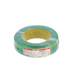 Dây điện cứng tiêp địa, CV1x 4 màu xanh/vàng Cu/PVC 0.6/1kV/1x4mm2 (100m/ cuộn), LS - Ảnh 1