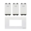 Bộ mặt 3 mô đun kèm 3 công tắc 1 chiều, S18CC3X/ S18CCS/S, Sino - Ảnh 1