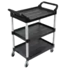 Xe đẩy thức ăn, A500B 3 tầng nhựa màu đen KT1030x500x960 - Ảnh 1