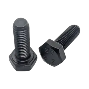 Bộ bu lông lục giác ngoài, DIN933-M8x40-4.8-Bk màu đen kèm ecu và đệm phẳng - Ảnh 1
