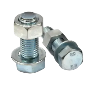 Bộ bu lông lục giác ngoài chịu lực 8.8, DIN933-M18x70-8.8 kèm đệm phẳng và ecu - Ảnh 1