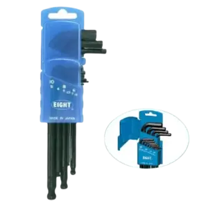 Bộ lục giác chìm, 016-1510D màu đen 1.5-10mm (9 chi tiết/ bộ), Eight - Ảnh 1