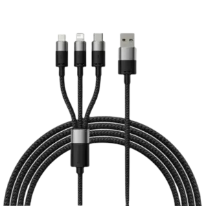 bl024781 cap sac 3 dau mau den lve059 12 bk 3a usb toi type c lightning micro usb 12m baseus