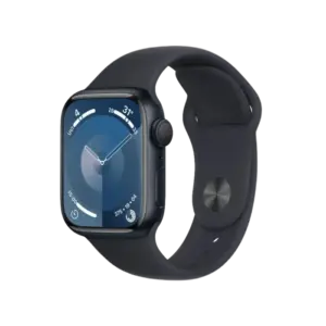 Đồng hồ thông minh, Watch Series 9 GPS viền nhôm đen dây cao su đen KT41mm, Apple - Ảnh 1
