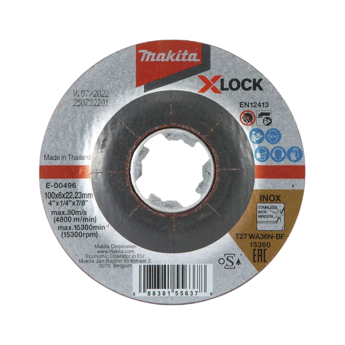 bl030726-da-mai-inox-x-lock-e-00496-kt100x6x22-23mm-makita Đá mài inox X-Lock, E-00496 KT100x6x22.23mm, Makita - Ảnh 1