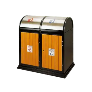 bl030761 thung rac 2 ngan nan thep phun son gia go kt900x480x890mm