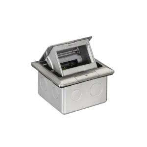 Bộ ổ cắm âm sàn kèm nhân ổ cắm đôi 3 chấu S-Flexi, E224F_ABE màu nhũ bạc + F1426UEST2M_G19 màu trắng 16A/250VAC 50-60Hz, Schneider - Ảnh 1