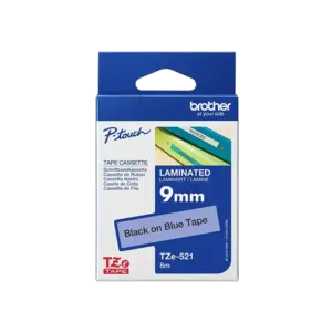 bl039101 bang in tem nhan tze 521 chu den nen xanh kt9mm brother