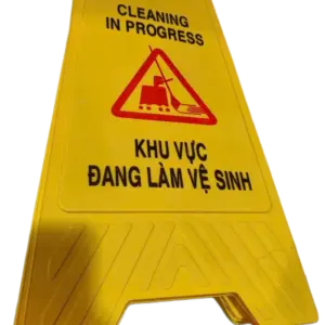 bl045480 bien canh bao chu a khu vuc dang lam ve sinh mau vang song ngu kt20x295x61cm