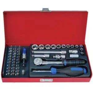 Bộ tuýp và đầu khẩu 1/4″ 51 chi tiết hệ mét, 2551MR01, Kingtony - Ảnh 1