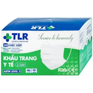 Khẩu trang 3 lớp, màu trắng (50 cái/hộp), TLR - Ảnh 1