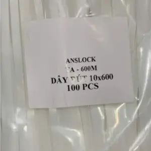 Dây thít nhựa, TA-600M/KT: 600x10mm/màu trắng (100 cái/túi), Anslock - Ảnh 1