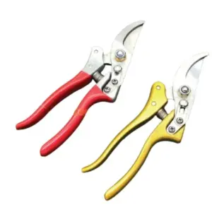 Kéo cắt cành cán vàng lưỡi thép, P-V10-YELLOW, Trung Quốc - Ảnh 1