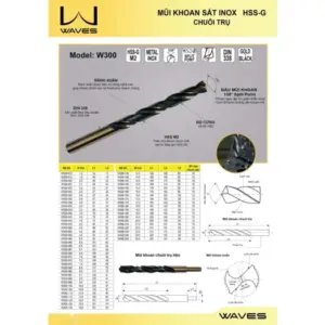 Mũi khoan HSS-G, W300-032 (3.2mm), Waves - Ảnh 1