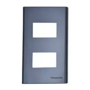 Mặt công tắc dùng cho 2 thiết bị màu đen ánh kim, WEV68020MB, Panasonic - Ảnh 1
