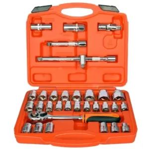 Bộ khẩu 1/2 inch xi bóng (32 chi tiết), AK-9772, Asaki - Ảnh 1