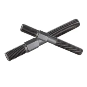 Bulong hai đầu ren lục giác thép S45C mạ đen, M16x150mm, OEM - Ảnh 1