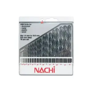 Bộ mũi khoan 19 chi tiết, gồm 19 cây M1-M10mm, Nachi - Ảnh 1