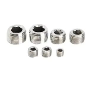 Đầu bịt ren ngoài, BD02 (ren PT1/4; chất liệu: hợp kim mạ niken), AKS - Ảnh 1