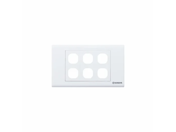 bl052387-mat-cong-tac-6-lo-mau-trang-s186-x-sino Mặt công tắc 6 lỗ màu trắng, S186/X, Sino - Ảnh 1