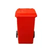 Thùng rác nhựa HDPE có 4 bánh xe, 60 lít; kích thước: 470x420x645; màu đỏ, Trung Quốc - Ảnh 1