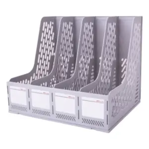 File nan nhựa đựng tài liệu A4 4 ngăn màu ghi, 9846, Deli - Ảnh 1