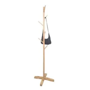 Cây treo quần áo, KT: 460x460x1720mm; màu gỗ,  OEM - Ảnh 1